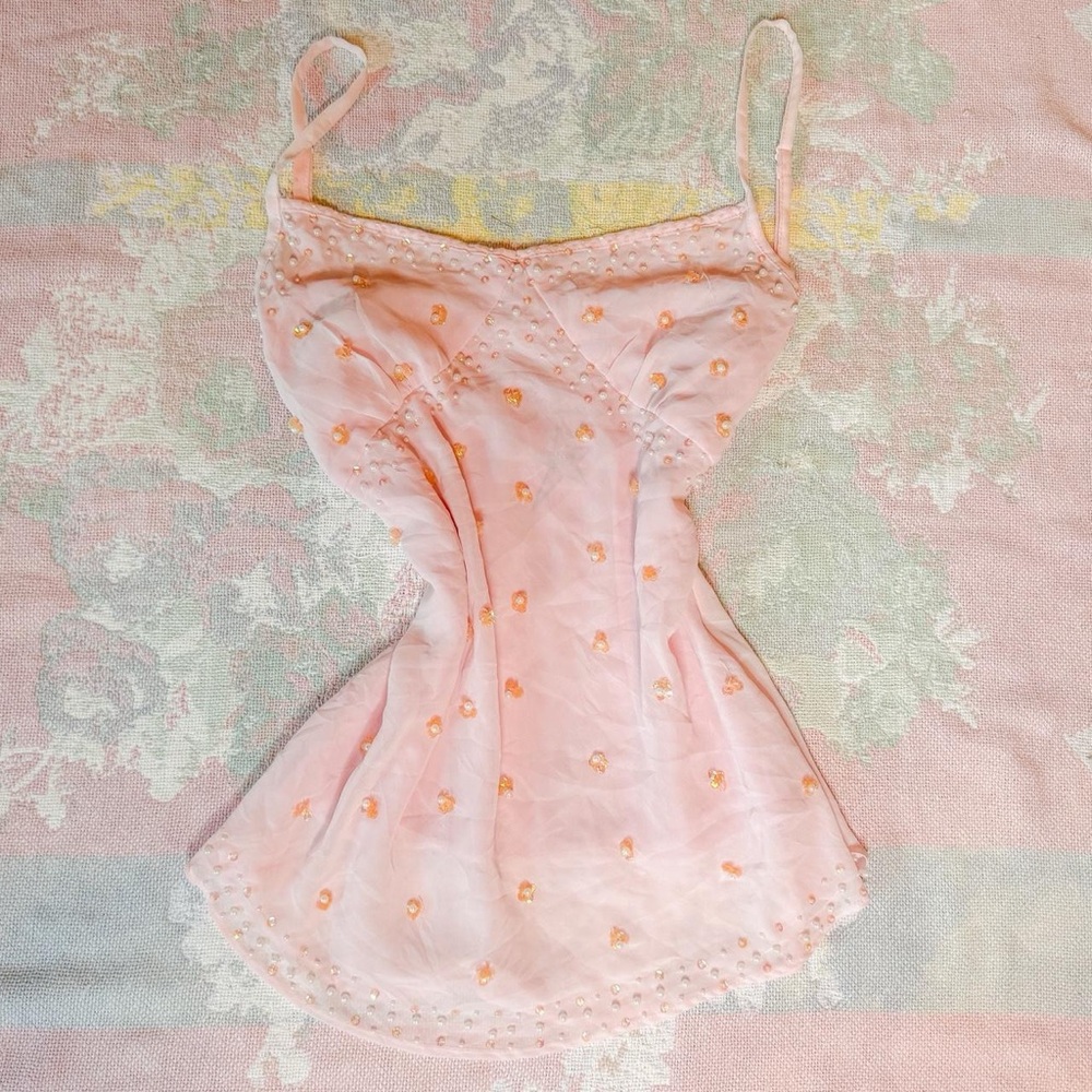 Pink Beaded Cami L